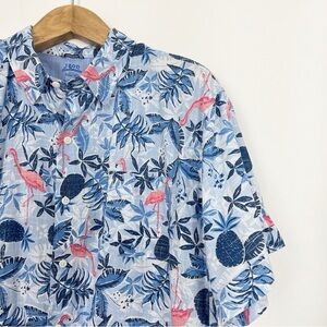 Izod Saltwater Dockside Men’s Short Sleeve Cotton Shirt Size XXL Relaxed Classic